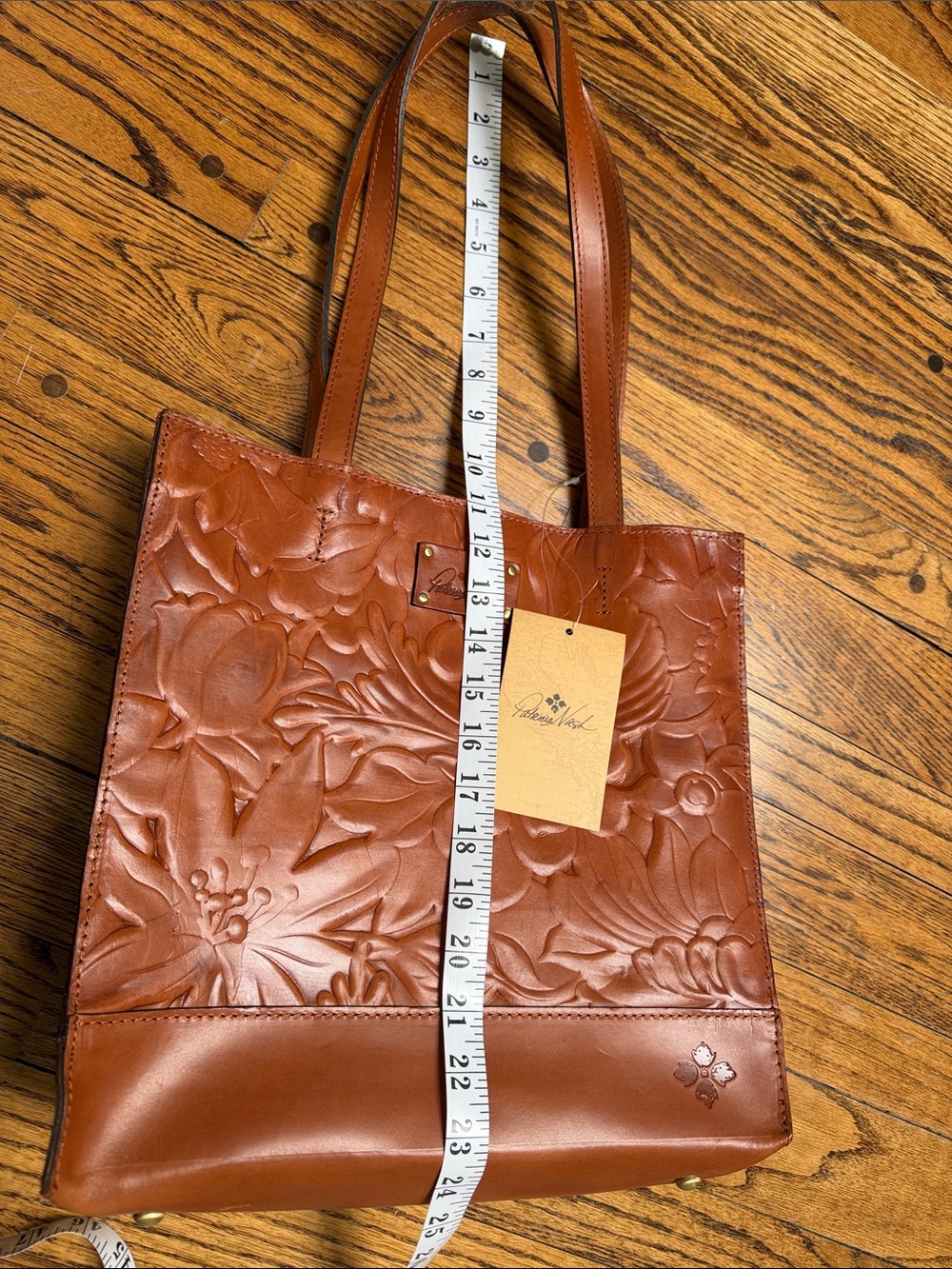 NWT Patricia Nash tote Toscana gold cognac tooled leather western classic tooled - Picture 11 of 15
